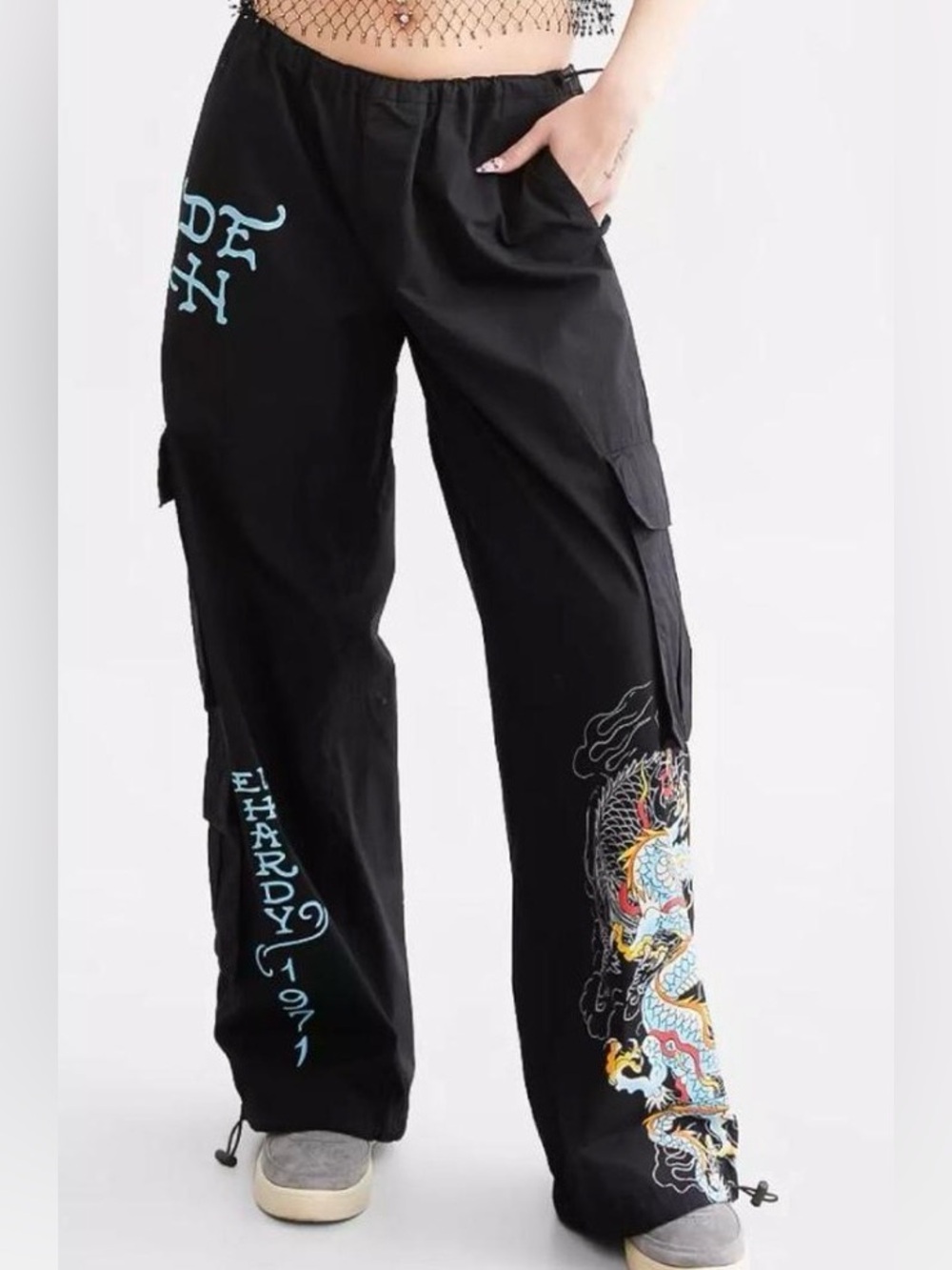 Ed Hardy dragon cargo pants NWT L